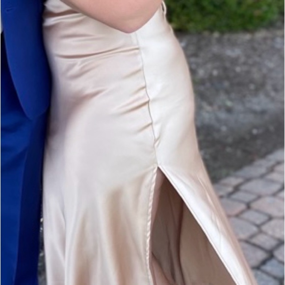 Le Lis Gold Cowl Neck Slip Dress for Weddings - Picture 8 of 8